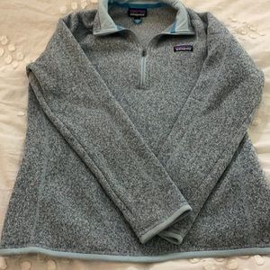 teal patagonia quarter zip